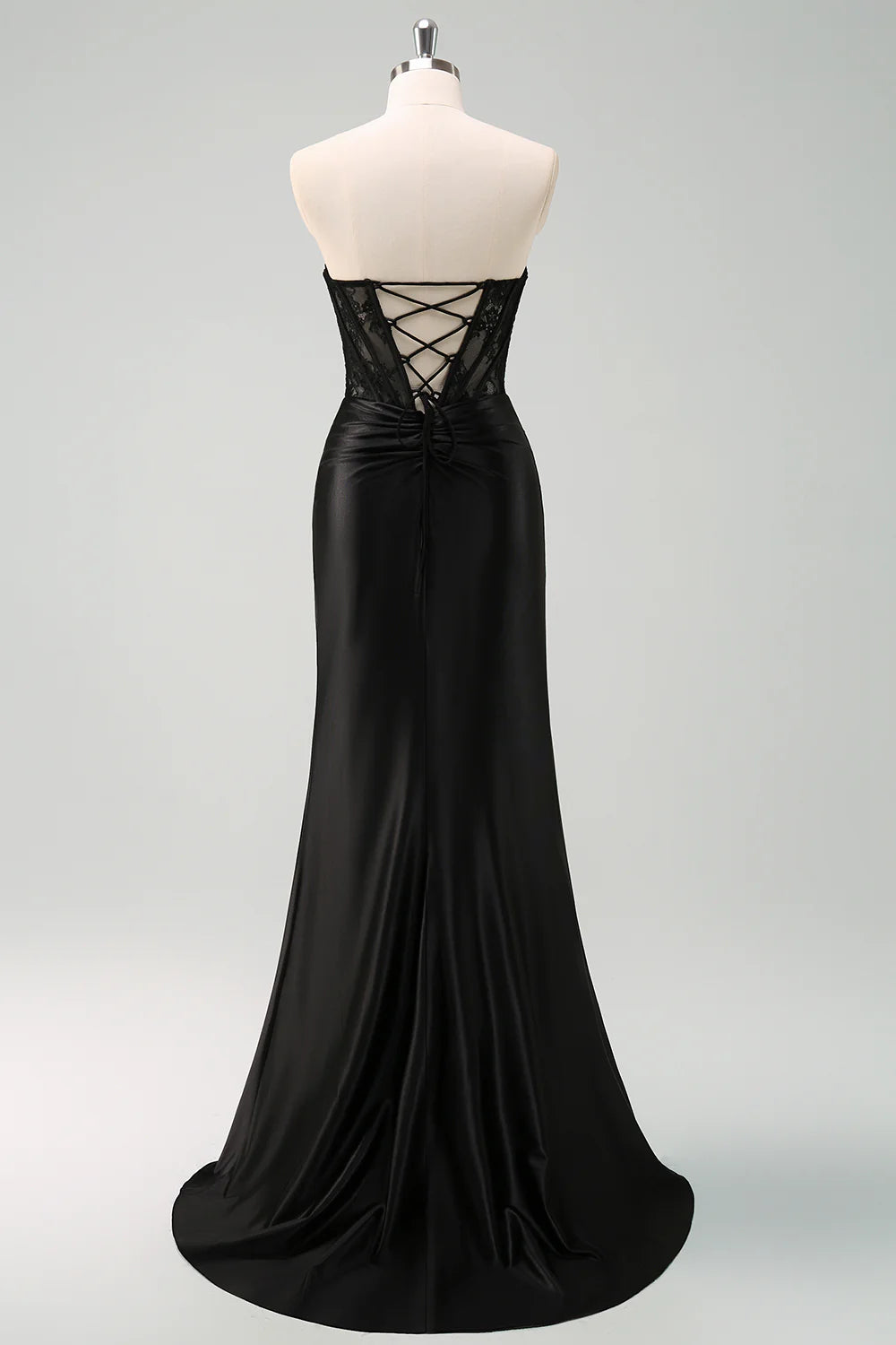 OKBBN mermaid off shoulder pleated corset long evening gown