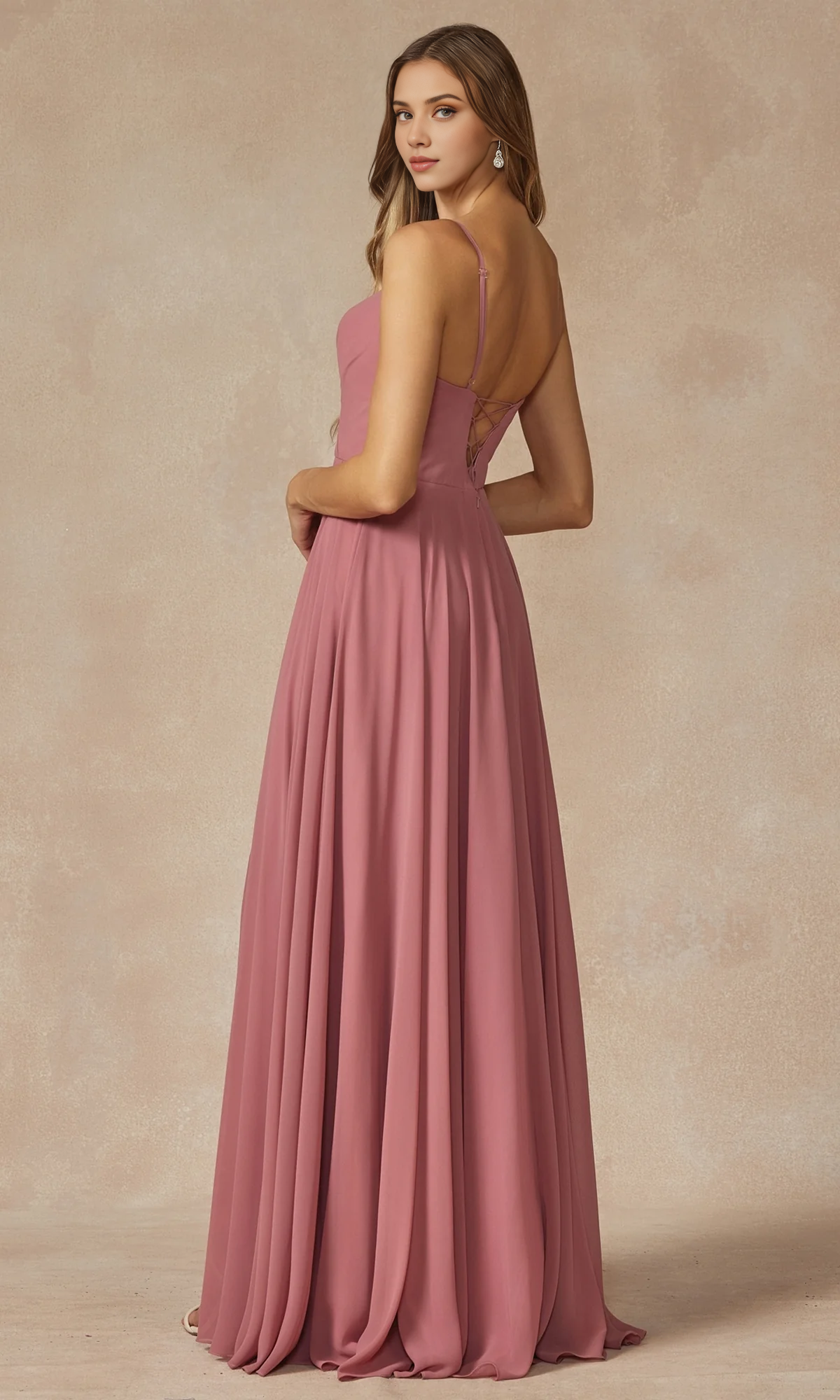 OKBBN Simple Back Strap Long Ball Dress
