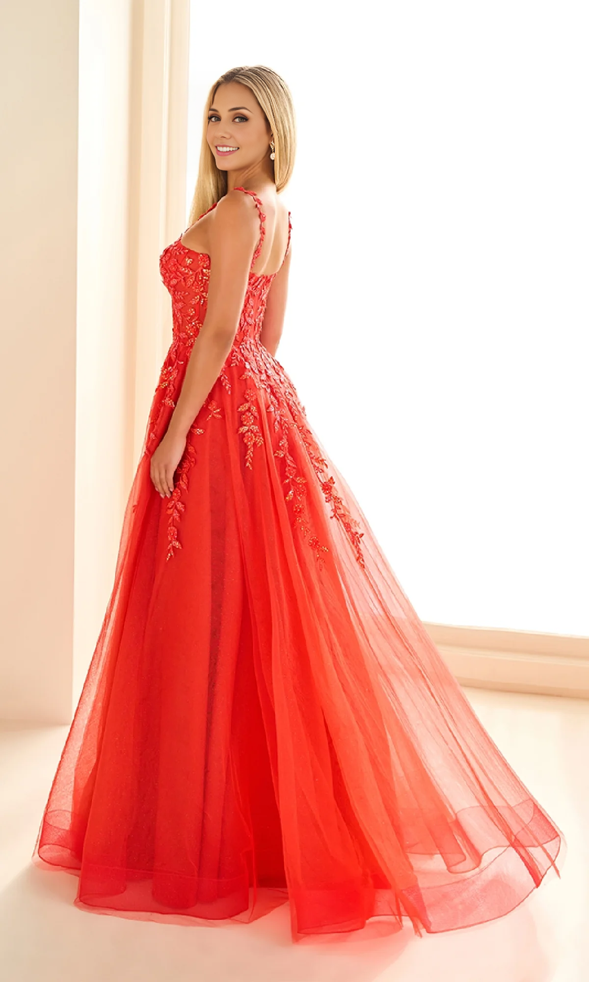 OKBBN long thin shoulder strap transparent tight corset ball dress