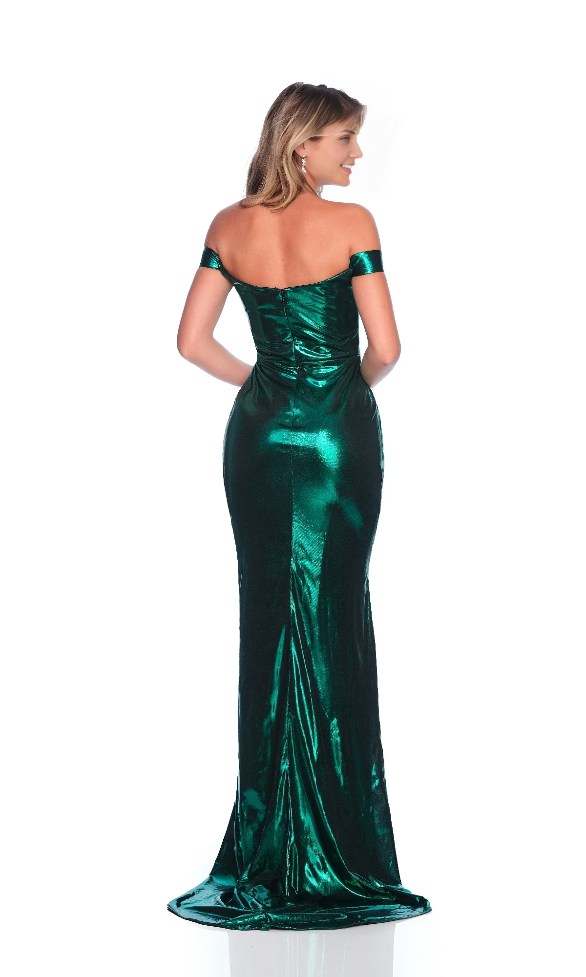 OKBBN off shoulder slim fit long straight neckline ballroom dress