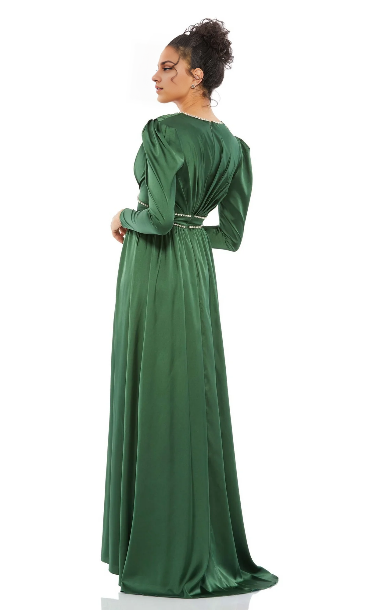 OKBBN Elegant V-neck Long Split Ball Dress