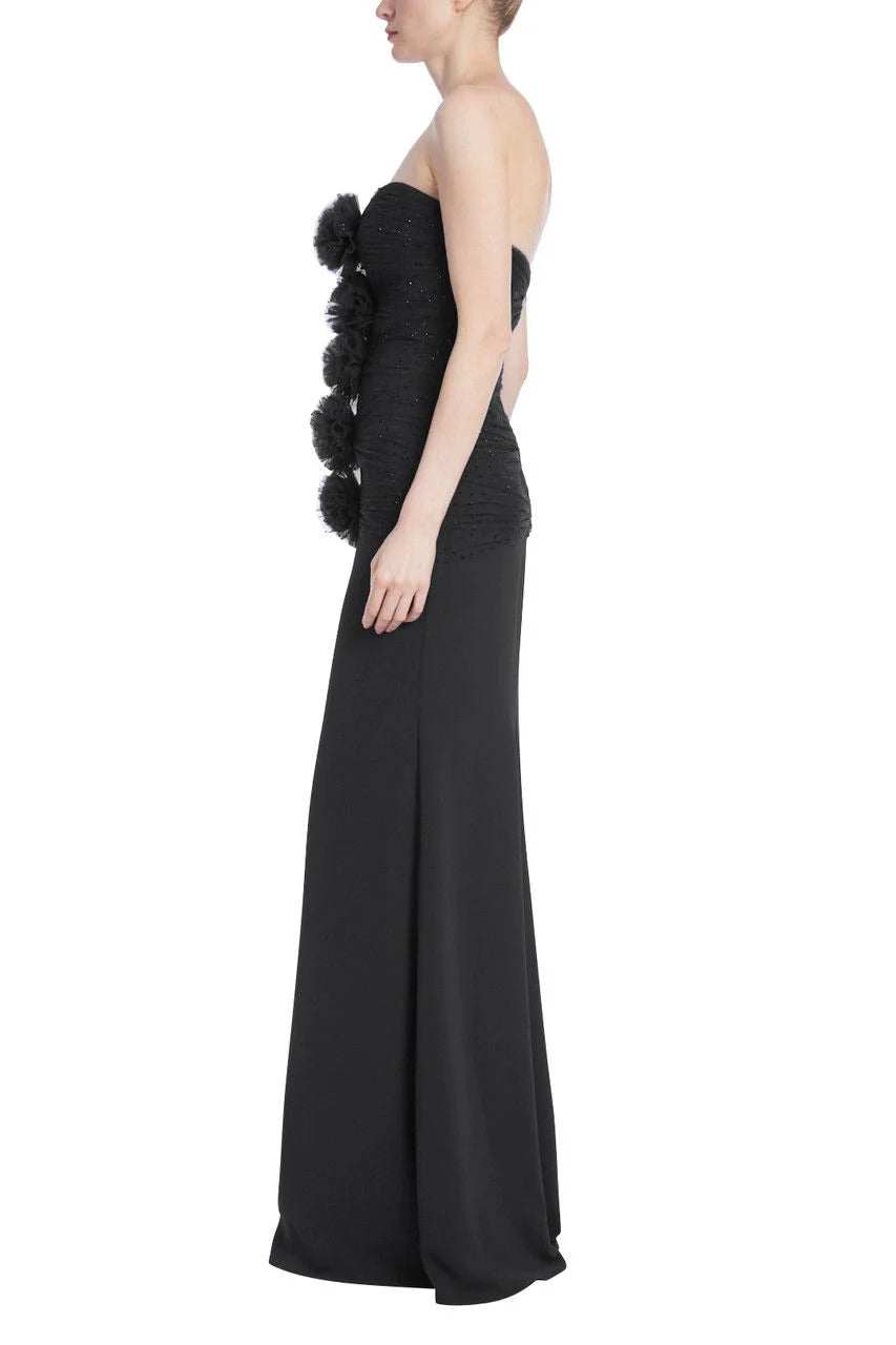 Badgley Mischka Strapless Puff Tulle Prom Dresses