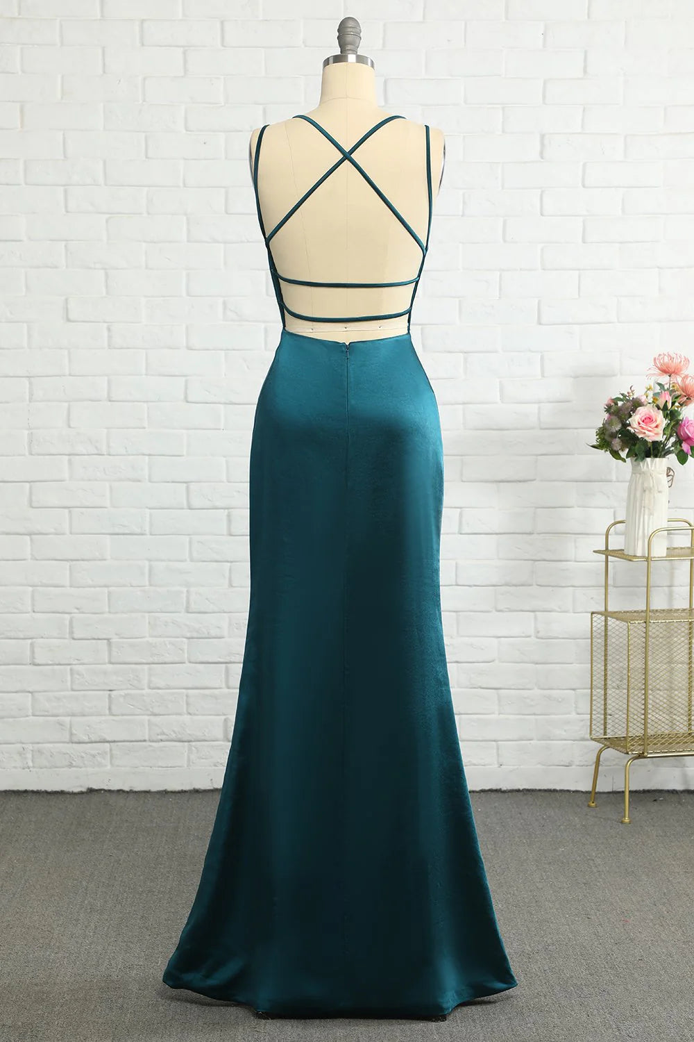 OKBBN mermaid backless long evening gown