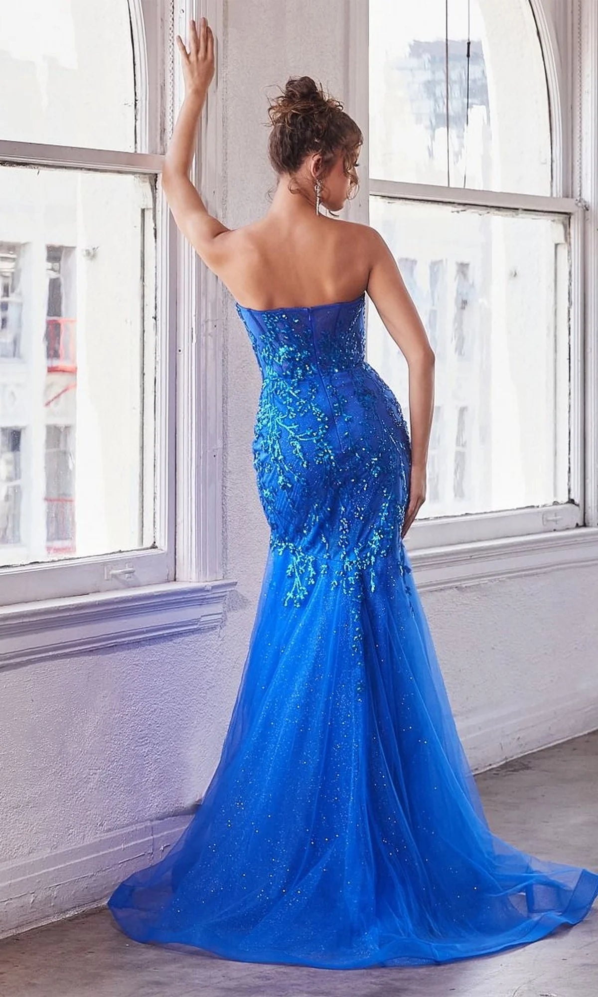 OKBBN's charming strapless sweetheart long mermaid dance dress
