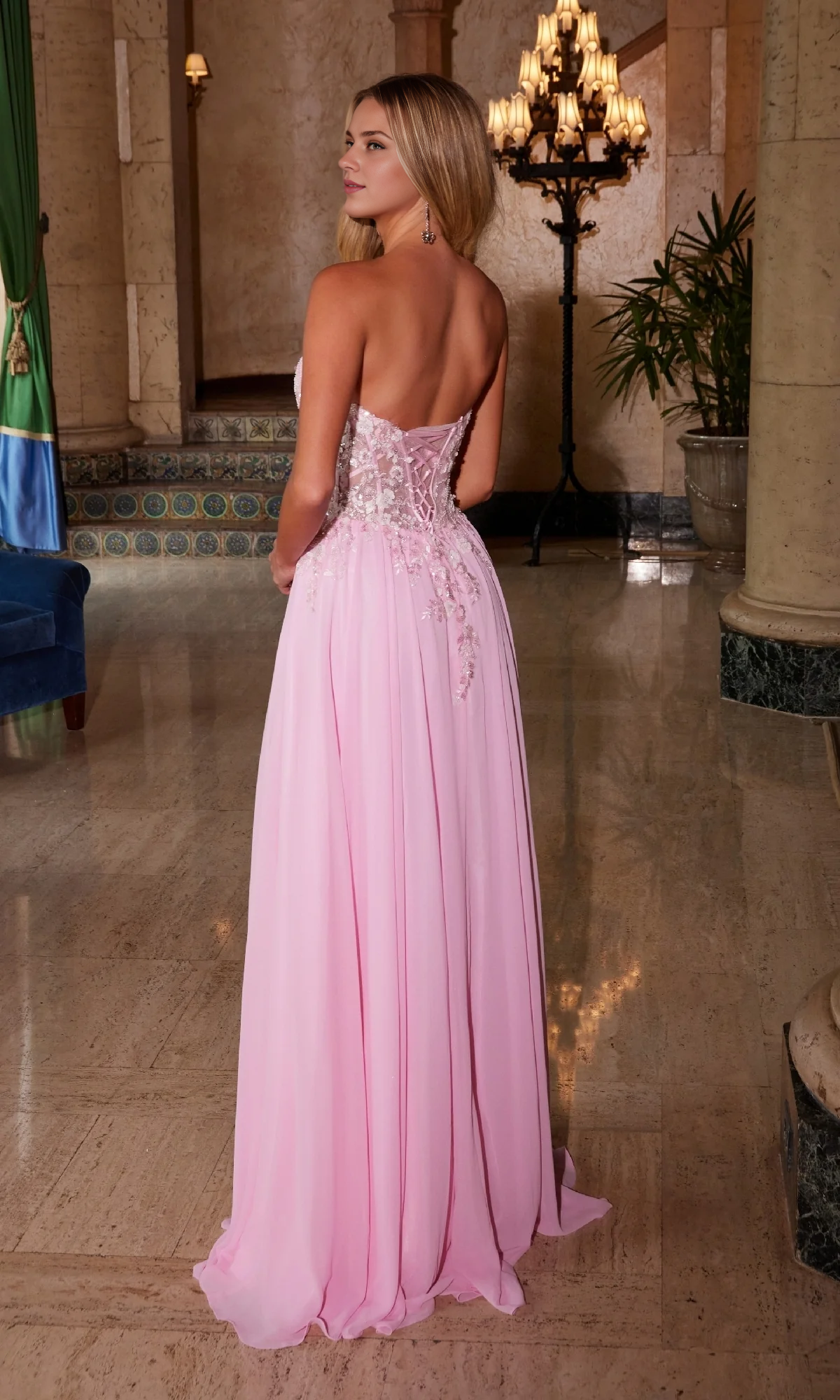 OKBBN Elegant Strapless Sweetheart Ball Dress