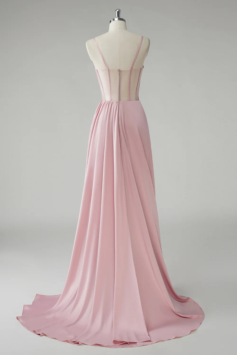 OKBBN mermaid slim shoulder straps, side straps, pleated tight corset, long evening gown