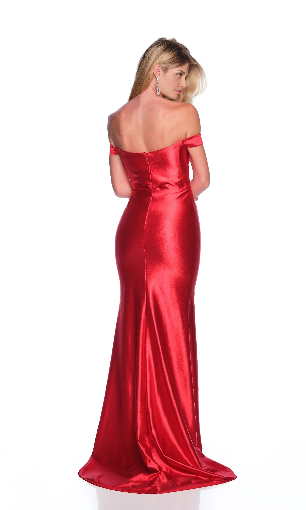 OKBBN off shoulder and floor slimming strapless ball gown