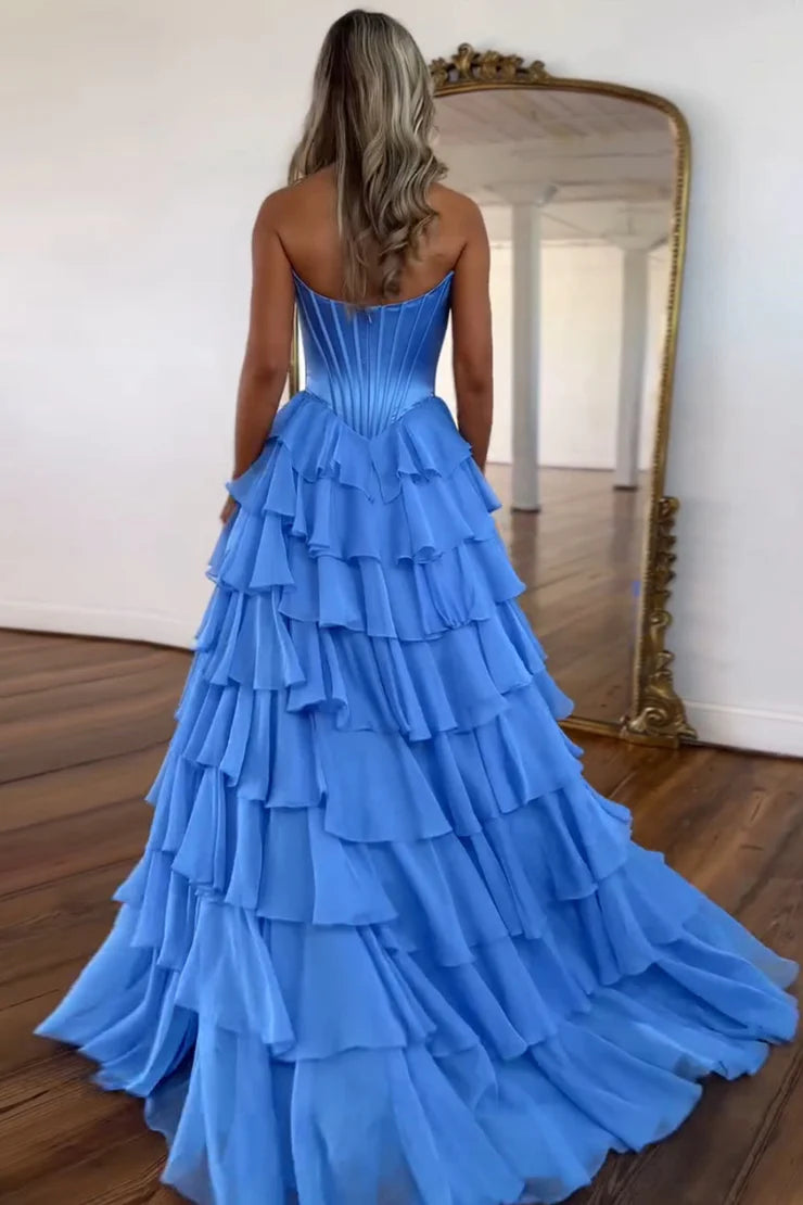 OKBBN A-line Layered Long Ball Dress