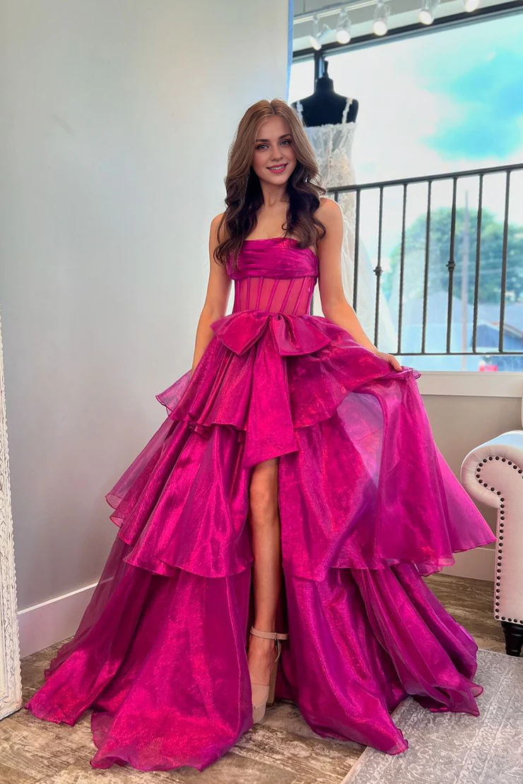 OKBBN charming off shoulder organza ball dress