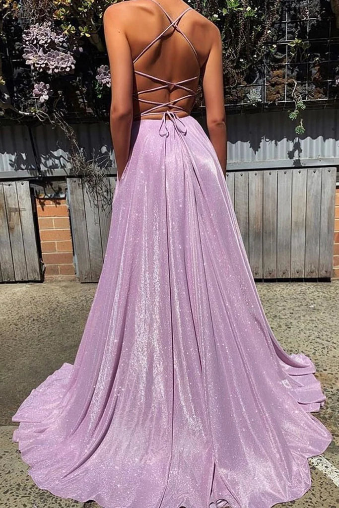 OKBBN Elegant Strap V-neck Long Formal Ball Dress