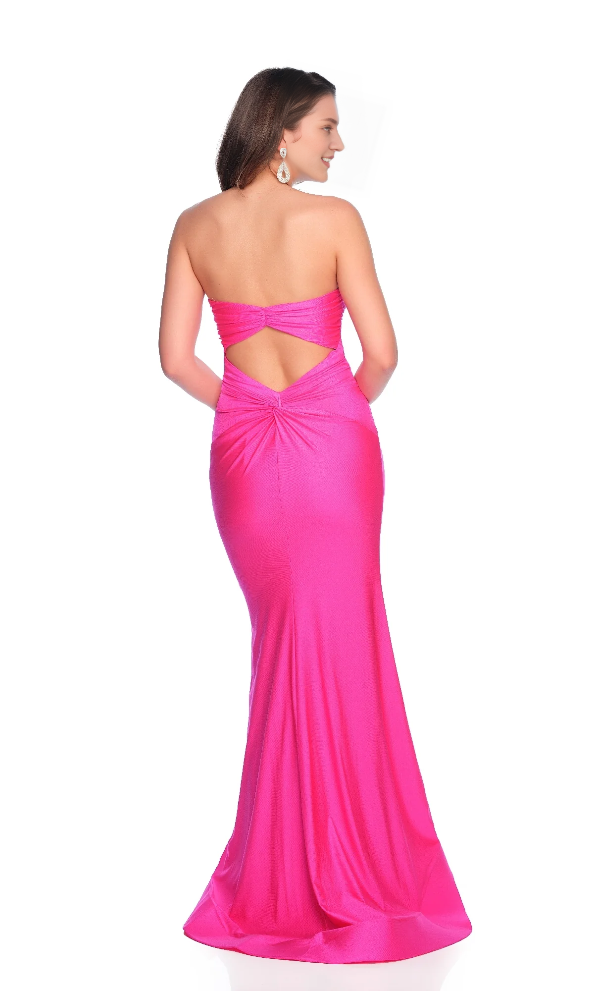 OKBBN strapless long corset with hollowed out pleats for dance dress