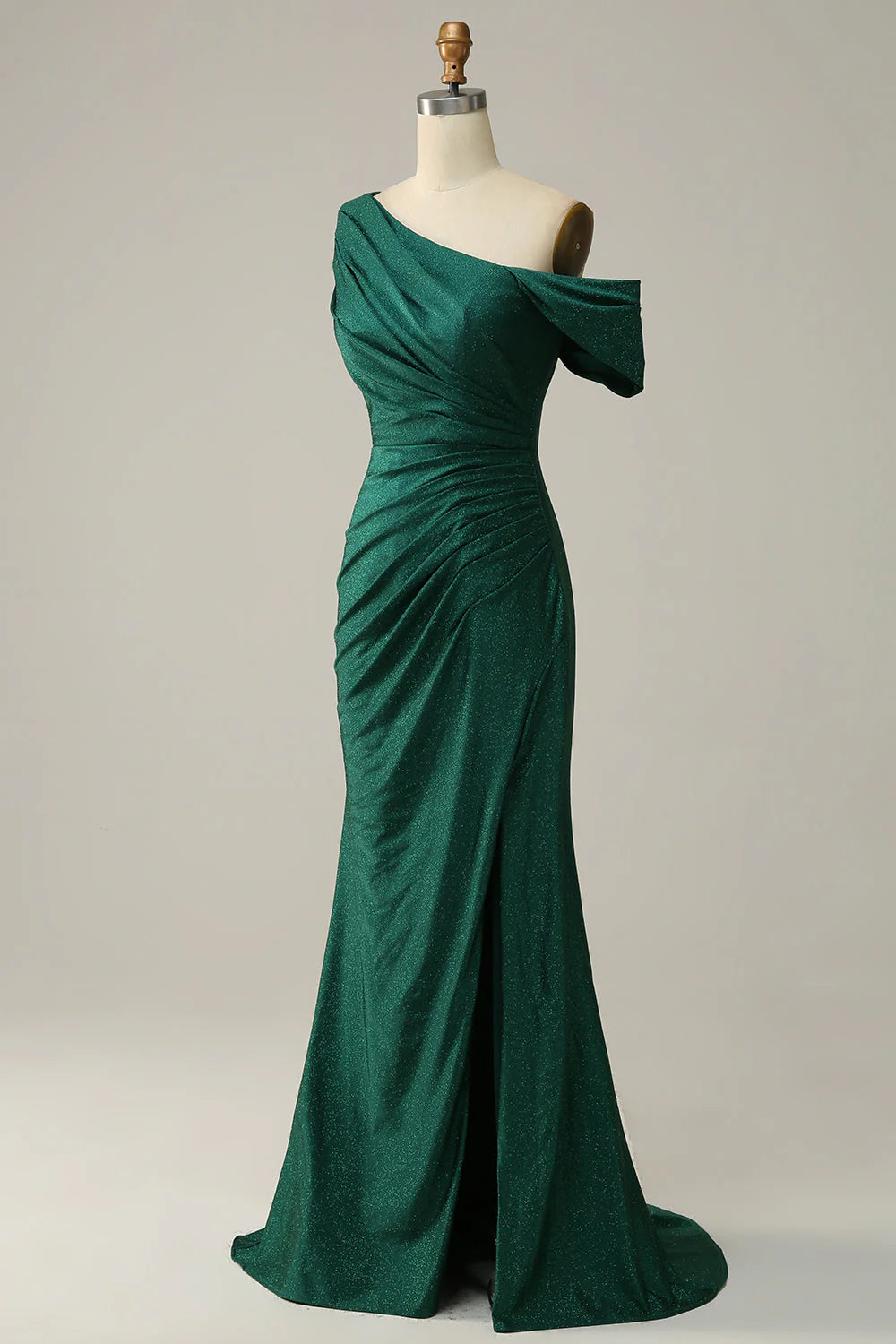 OKBBN Mermaid One Shoulder Split Long Evening Dress