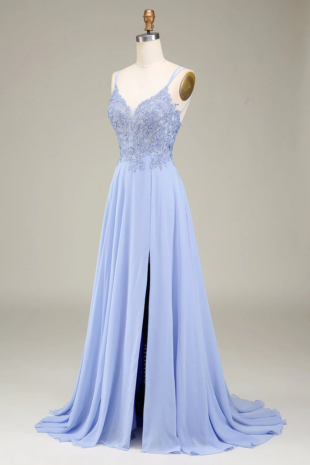 OKBBN elegant A-line sleeveless long evening gown