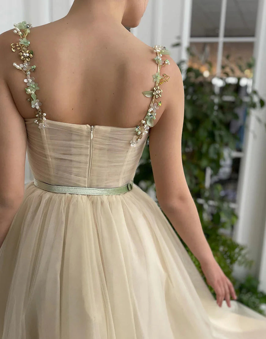 OKBBN Elegant Apricot Beaded Homecoming Ball Dress