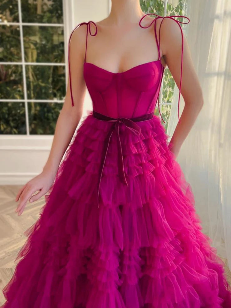 OKBBN Fashion Cute A-line Sweetheart Layered Chiffon Ball Dress