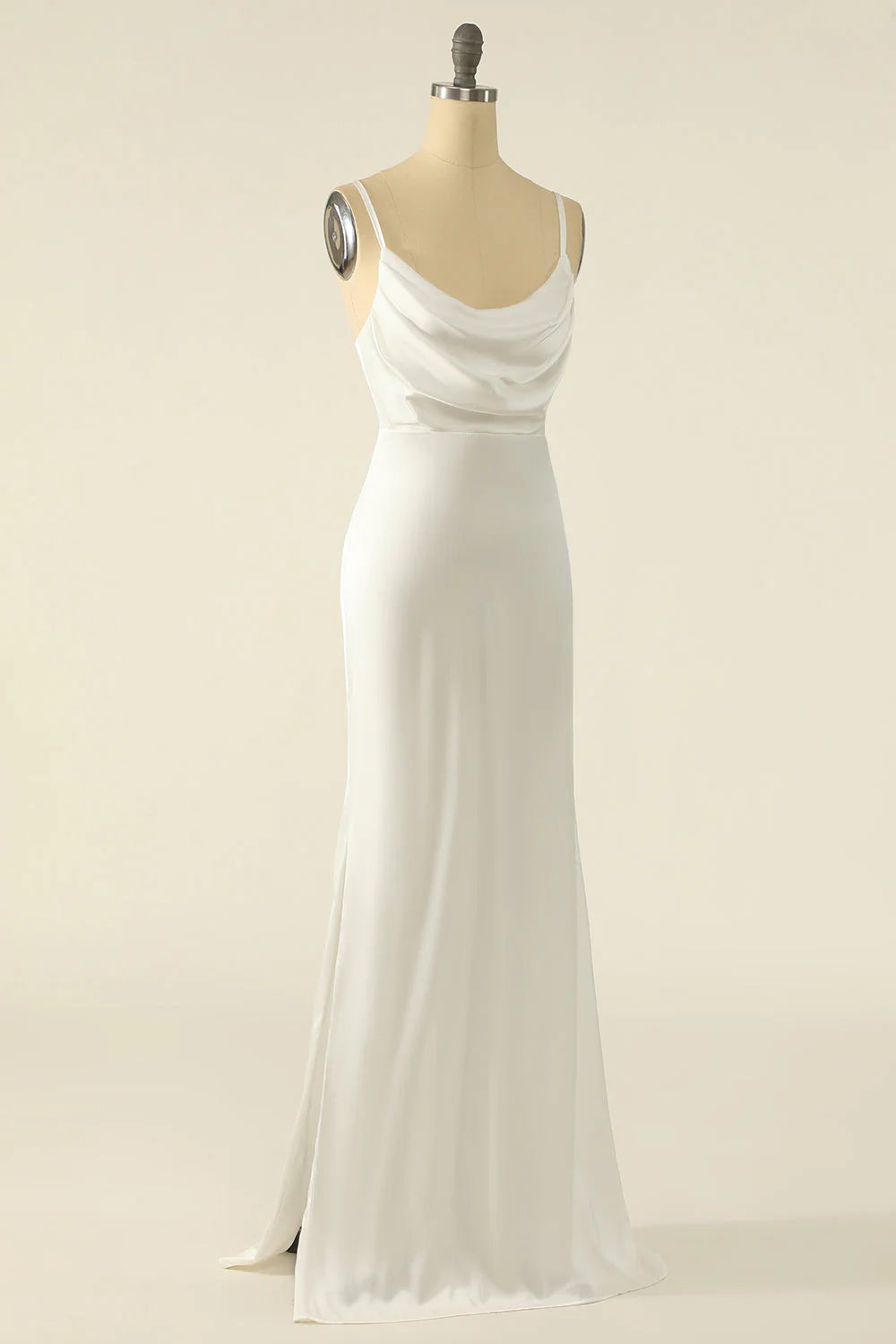 OKBBN's elegant satin minimalist sleeveless evening gown