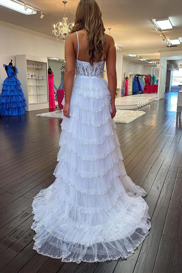 OKBBN charming A-line sweetheart chiffon long ball dress
