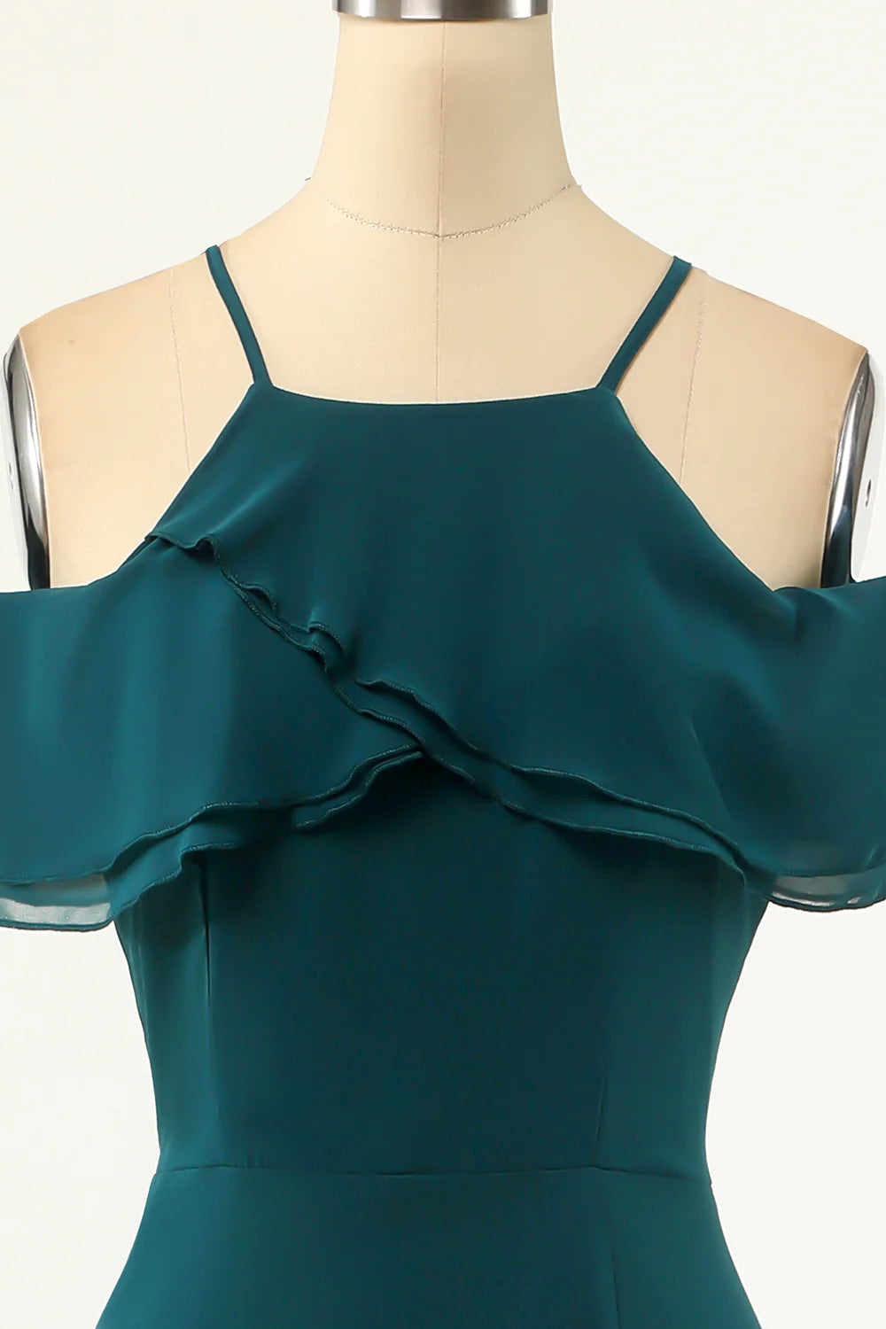 OKBBN off shoulder slim shoulder strap long evening gown