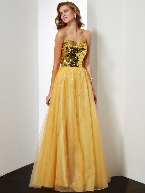 Sweet Sleeveless Bright Glitter Long Organza Dress