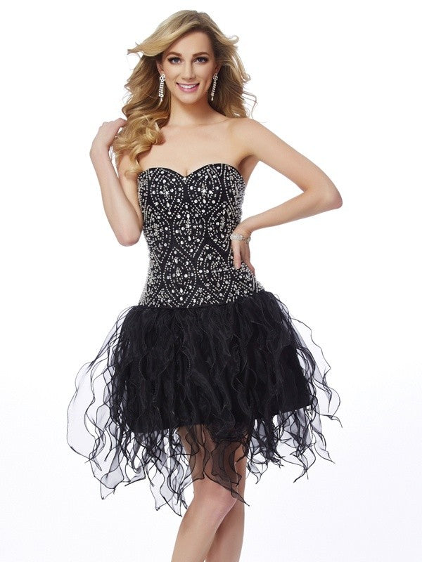 Pillars Sweet Sleeveless Beaded Short Sexy Back to School Dress