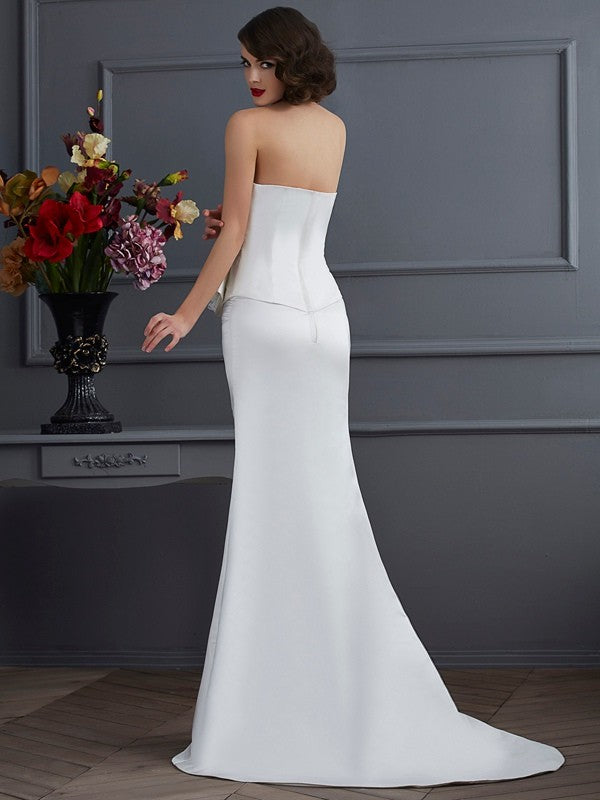 Small slim fit mermaid sleeveless handmade floral long satin dress