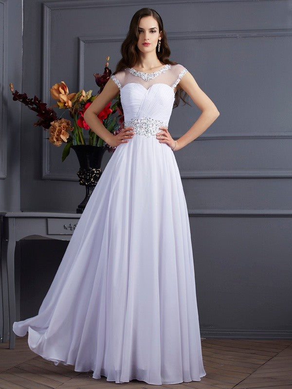 Elegant cylindrical high neck sleeveless long chiffon dress with protective sheath