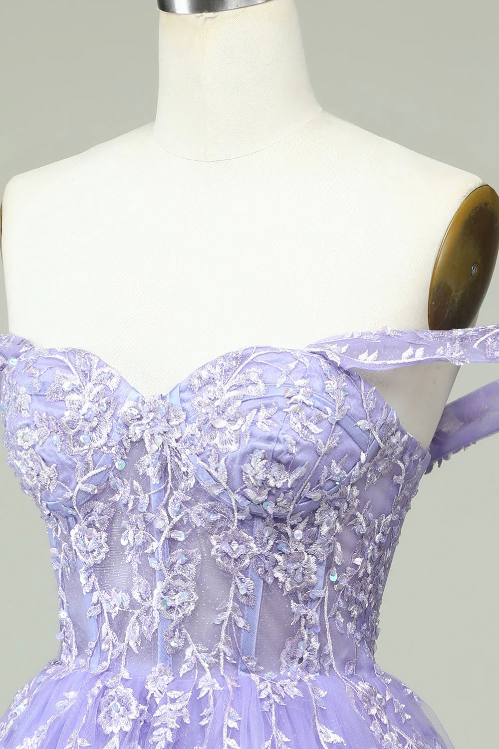 A Line Off the Shoulder Corset Short Homecoming Dress