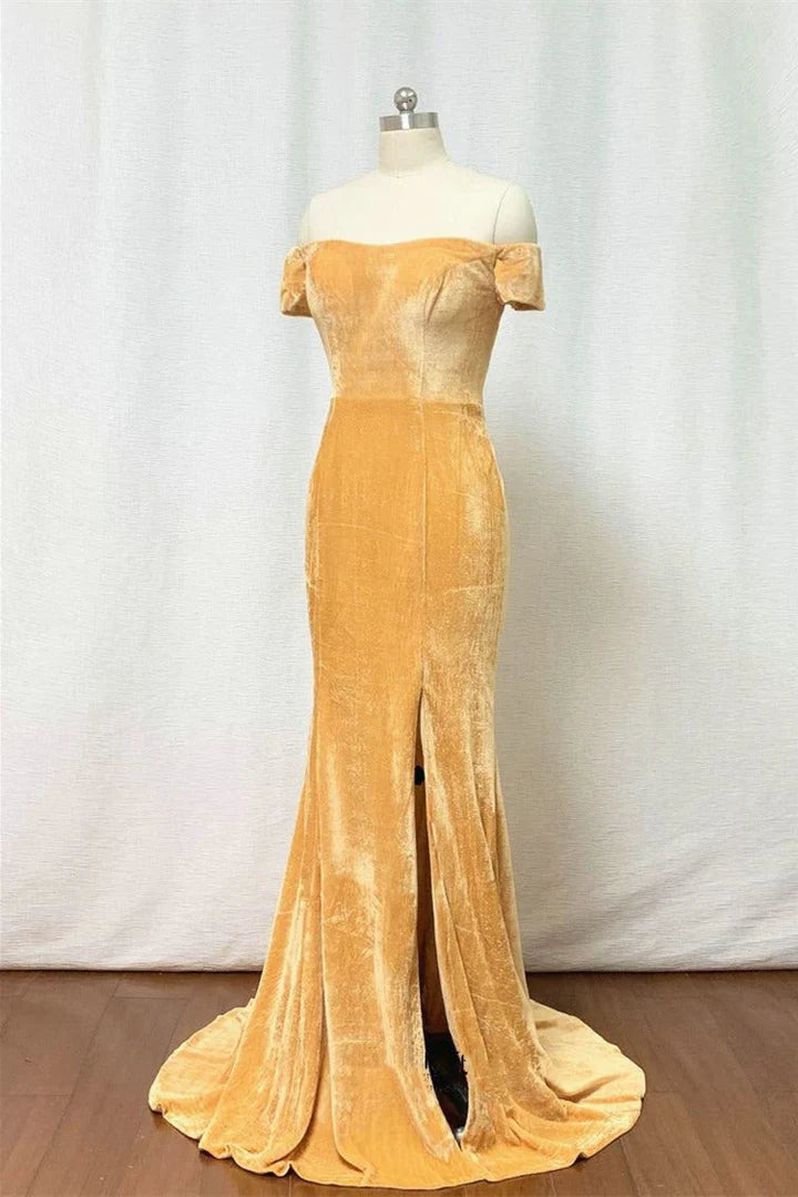 Off-the-Shoulder Mermaid Bridesmaid Dress