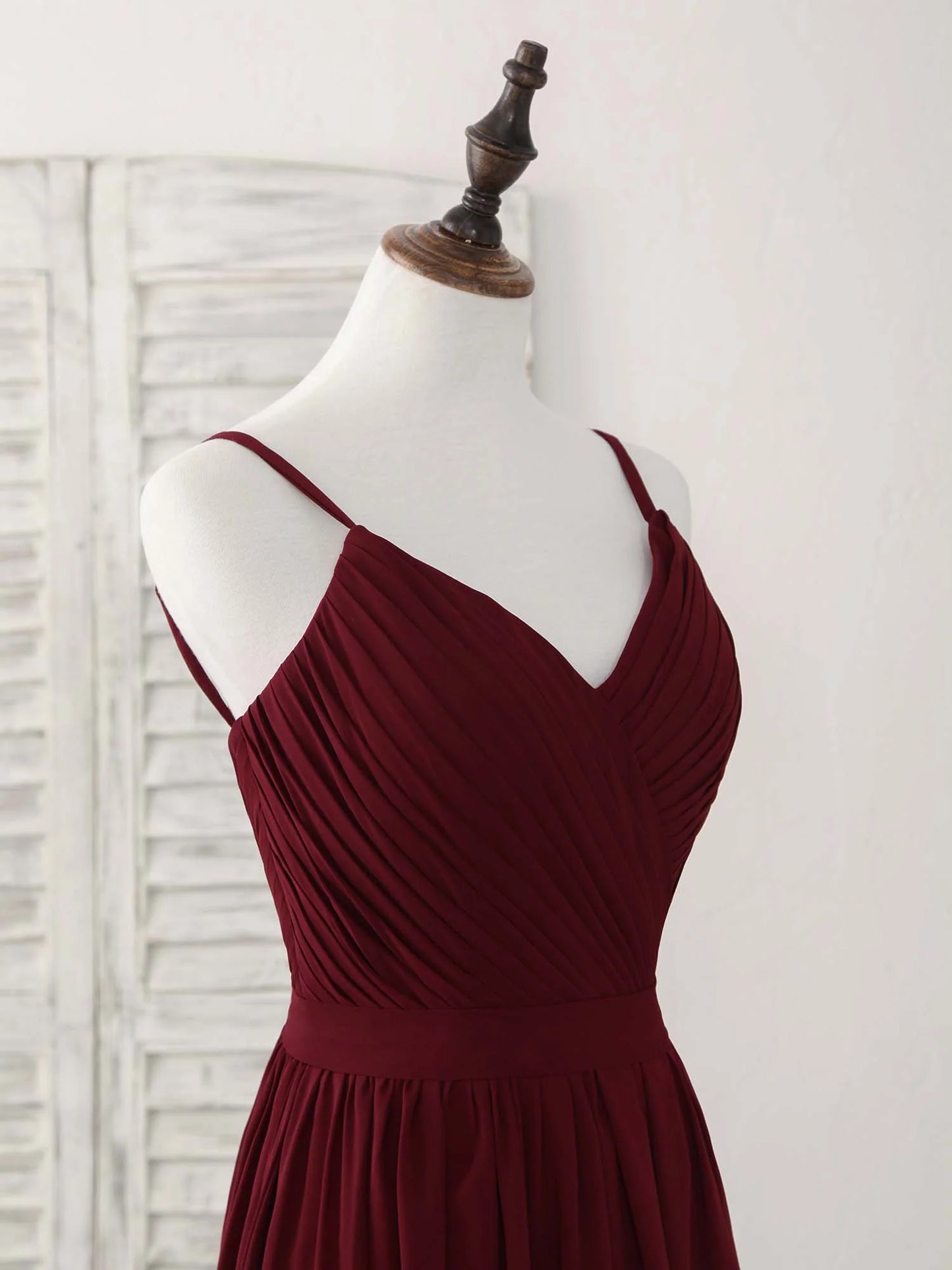 Burgundy Chiffon Long Prom Dress Burgundy Evening Dress