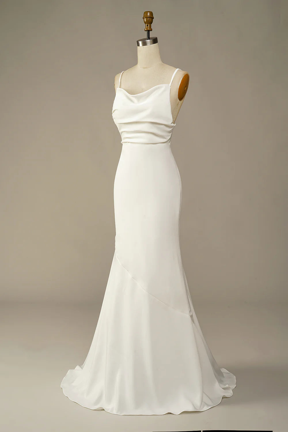 White Simplicity Mermaid Long Wedding Dress