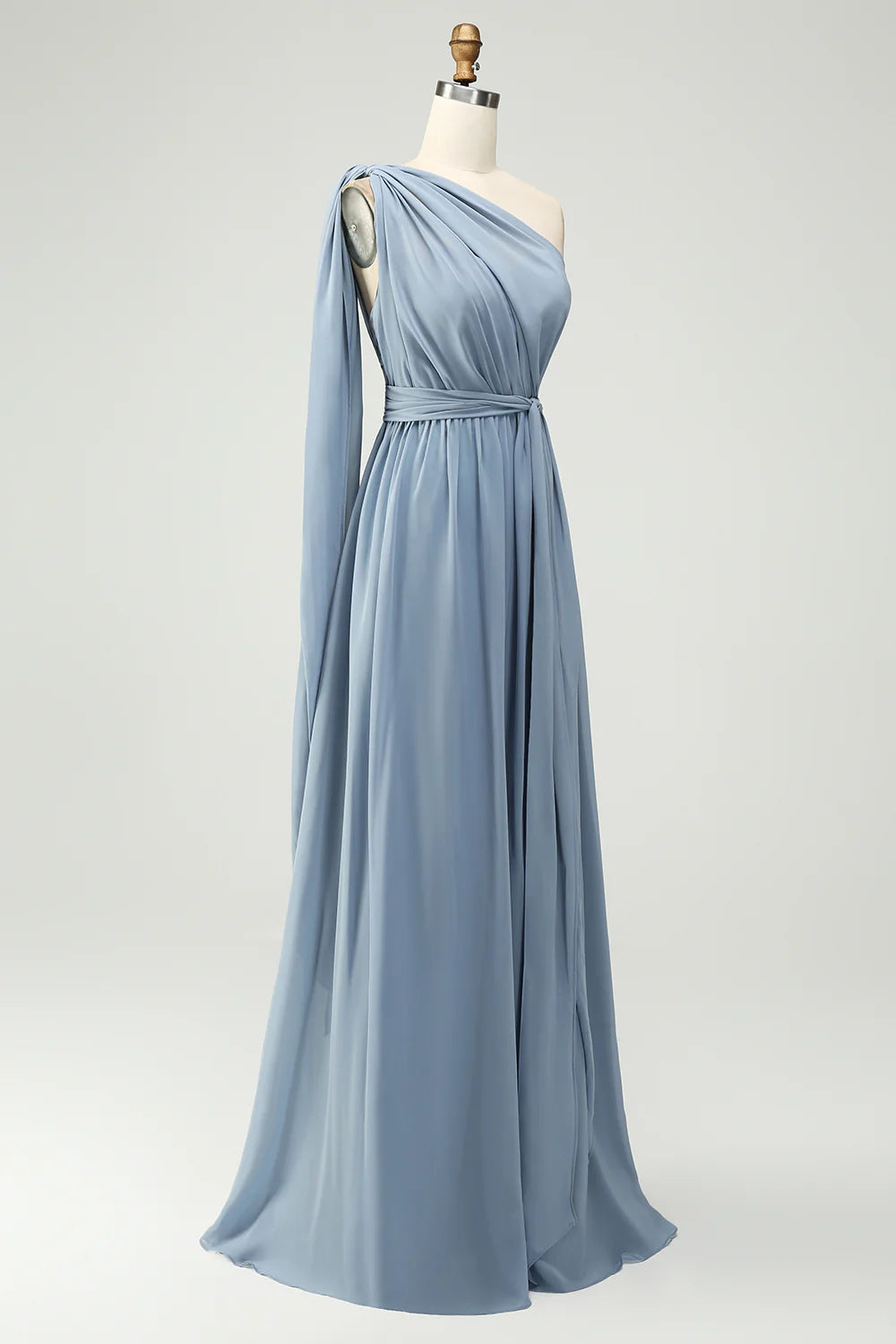 A Line Chiffon Convertible Long Maternity Bridesmaid Dress