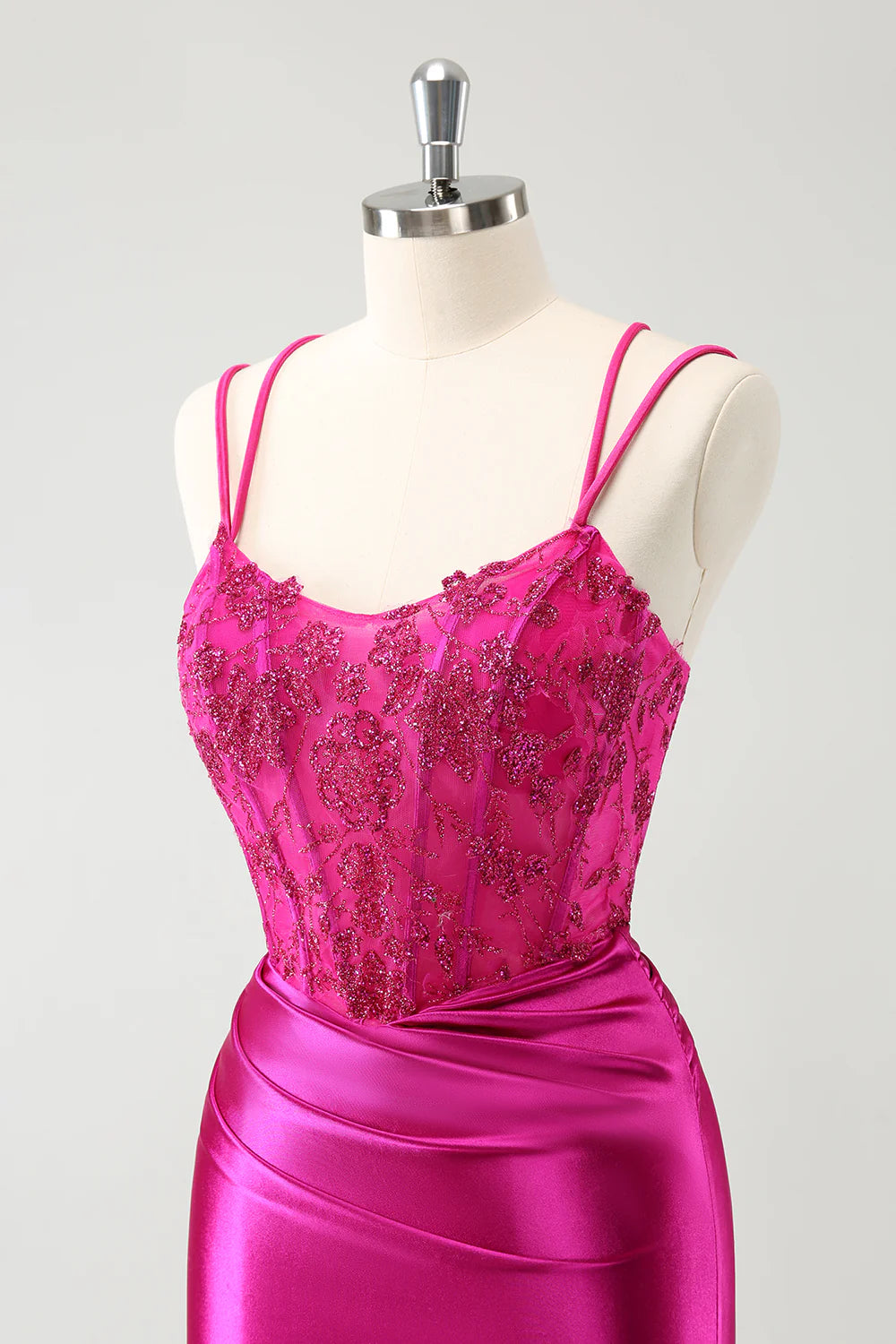 Fuchsia Rushed Corset Short Tight Homecoming Dresses