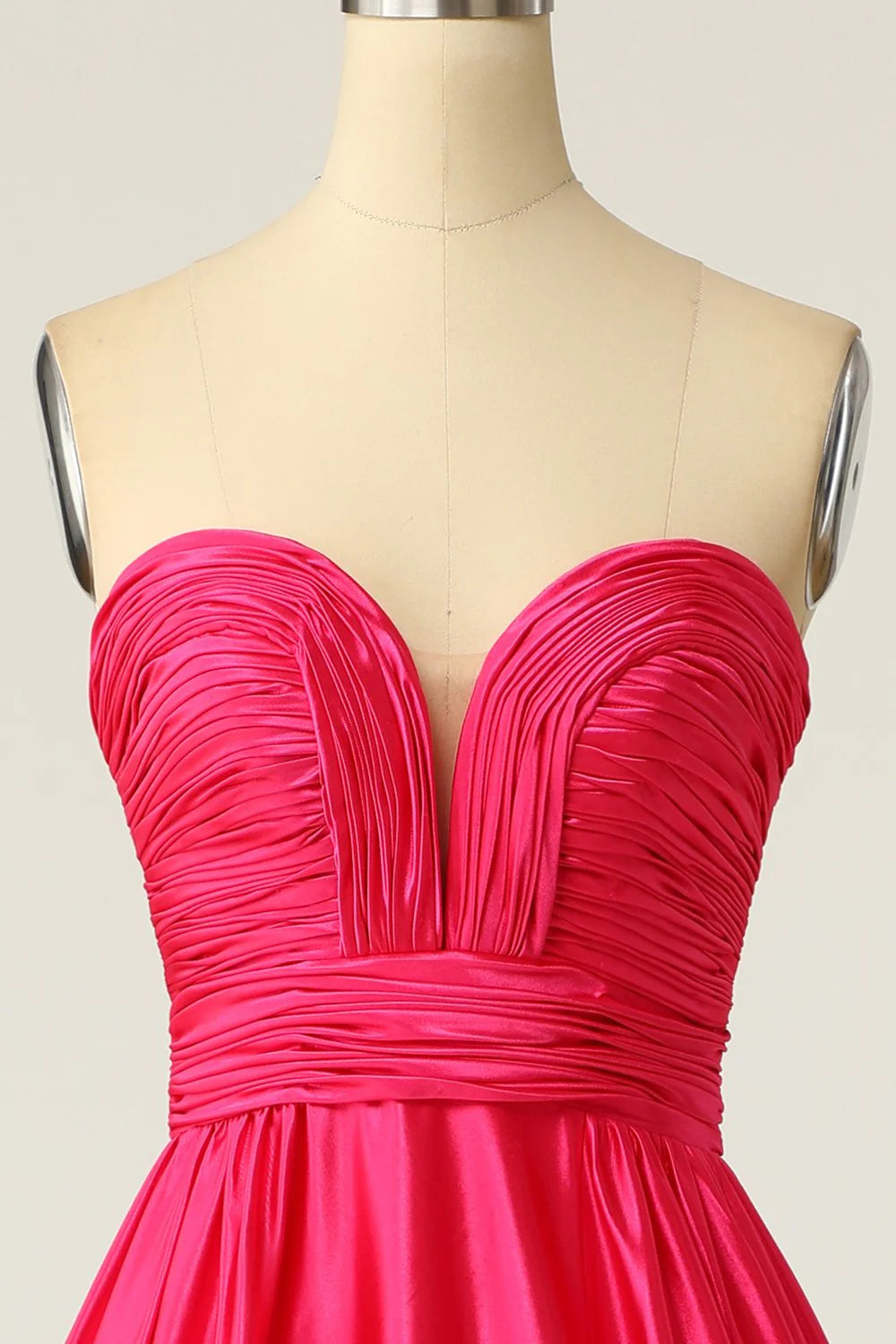 OKBBN A-line sweetheart pleated long evening gown