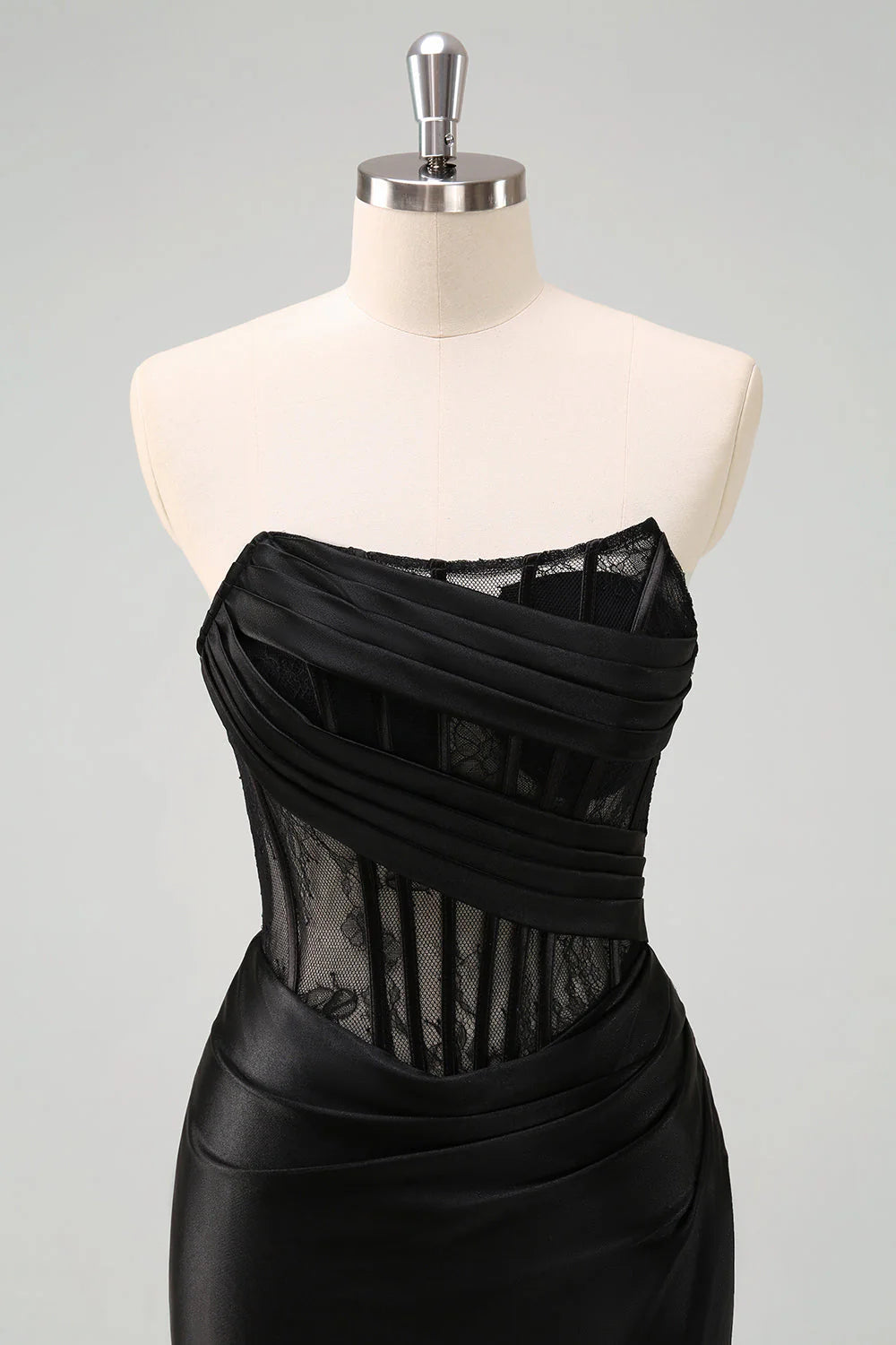 OKBBN mermaid off shoulder pleated corset long evening gown