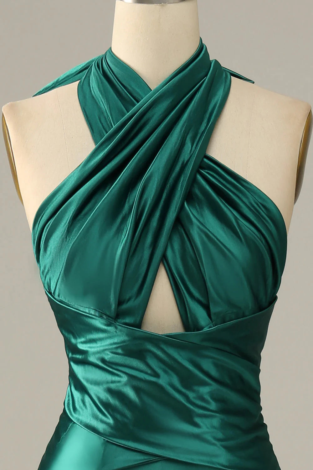 OKBBN backless lace up slit mermaid party dress