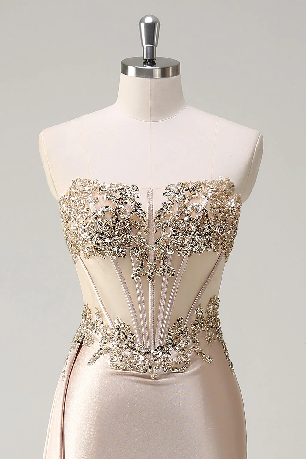 OKBBN Elegant Mermaid Satin Long Evening Dress
