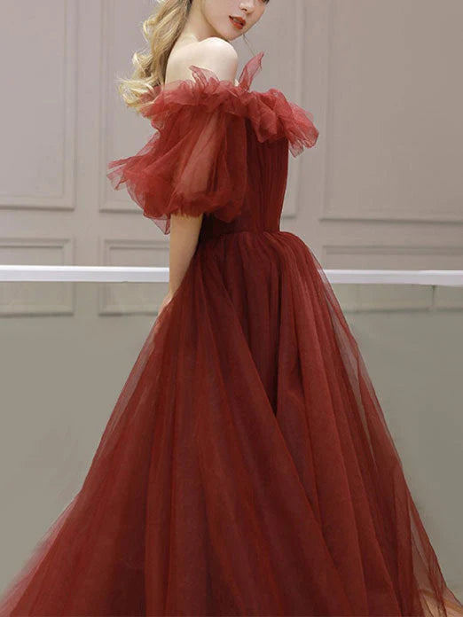 Burgundy v neck satin long prom dress burgundy prom dress