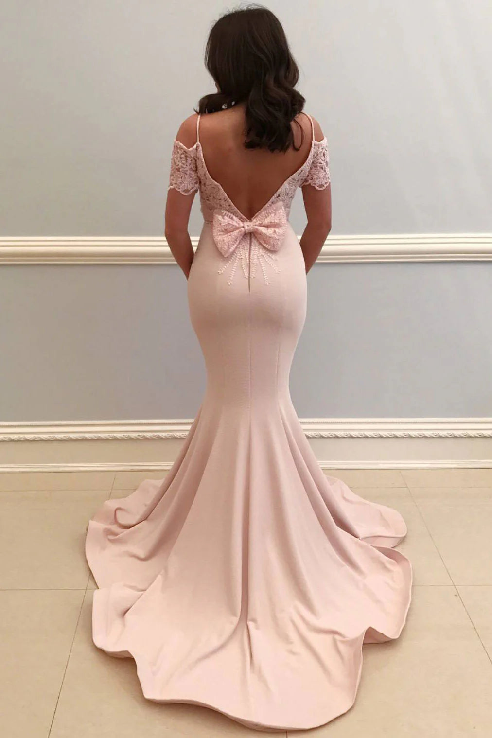 Pink satin mermaid long prom dress pink prom dress