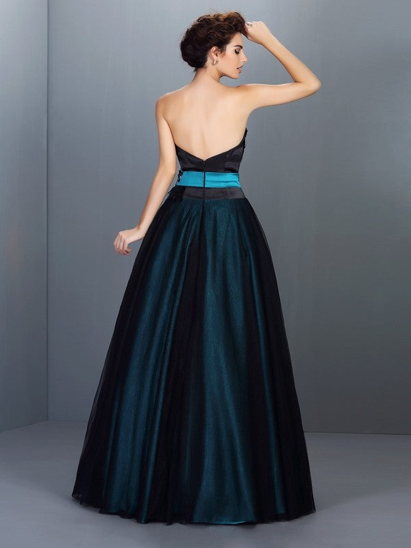 Feathered fur sleeveless long elastic woven satin dress