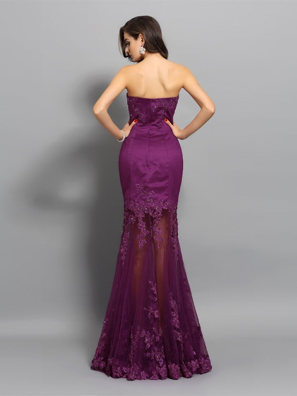Slim Fit Mermaid Sweetheart Beaded Sleeveless Lace Dress