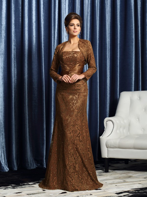 Collarless, Off the Shoulder, Sleeveless Long Silk Satin Bridal Dress
