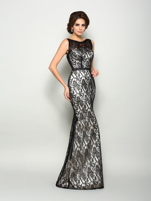 Horn shaped double head lace sleeveless long elastic woven satin bride's mother's dress