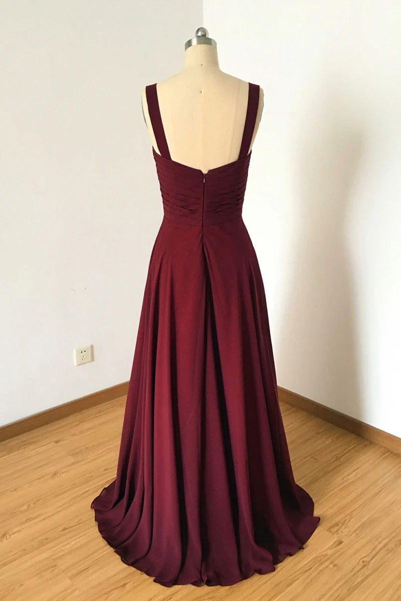 Simple Burgundy Evening Dress Burgundy Prom Dress