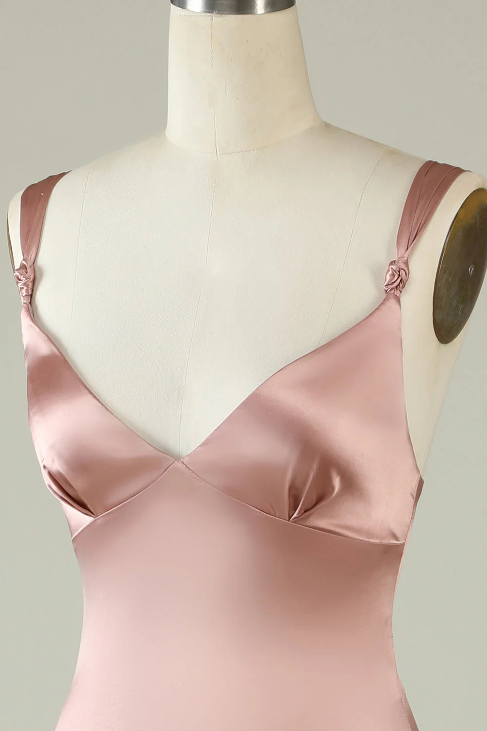 Asymmetrical Spaghetti Straps Bridesmaid Dress with Slit