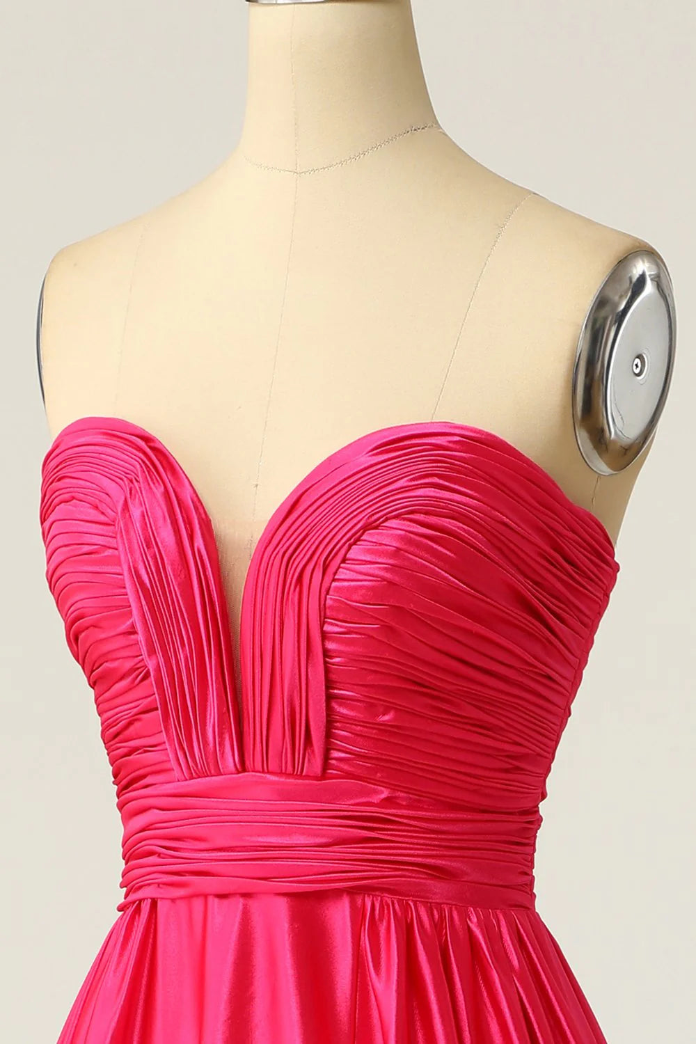 OKBBN A-line sweetheart pleated long evening gown