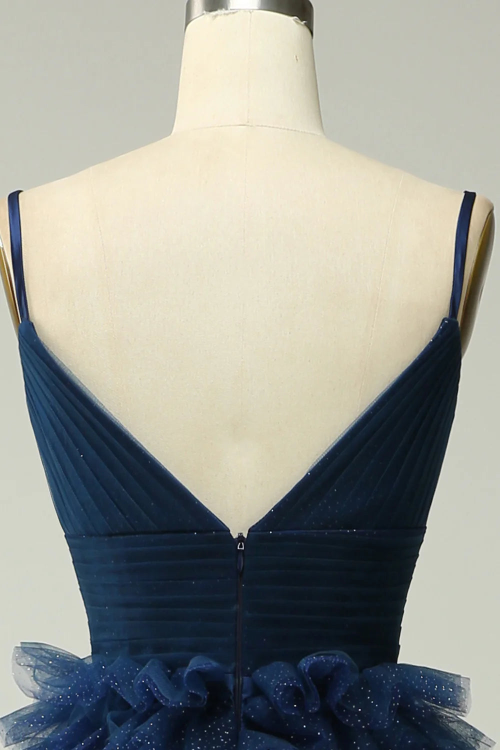 OKBBN Elegant Layered A-line Strap Evening Dress