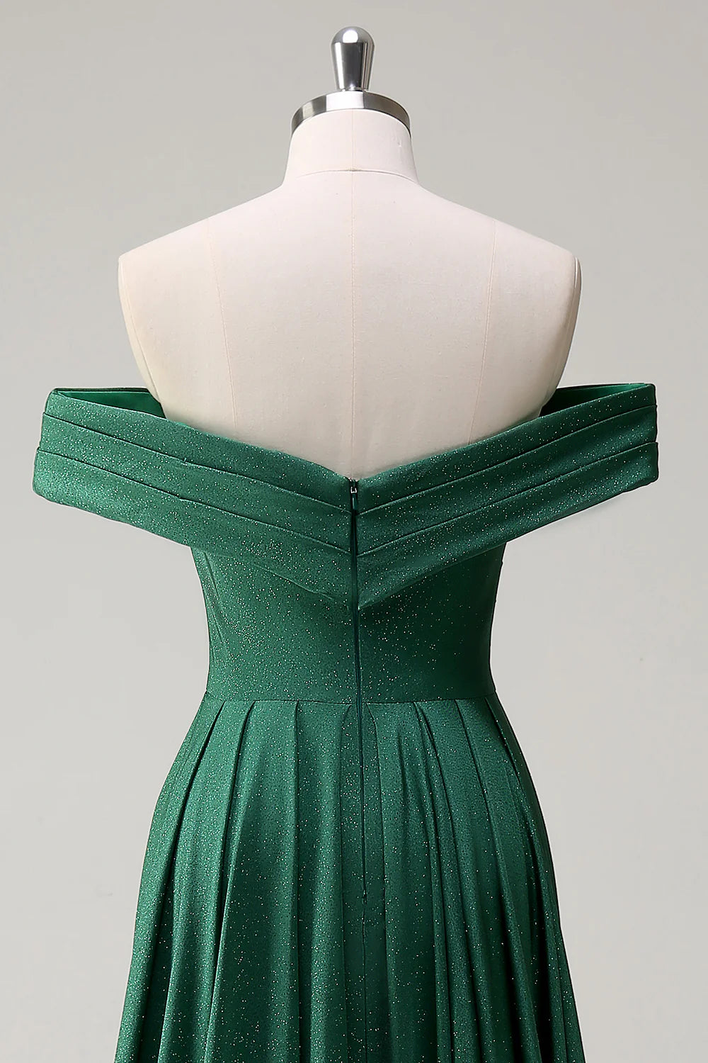 OKBBN off shoulder strapless pleated long evening gown