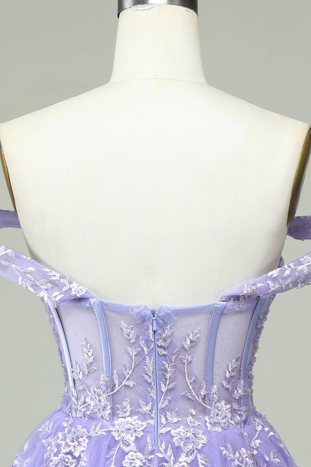 A Line Off the Shoulder Corset Short Homecoming Dress