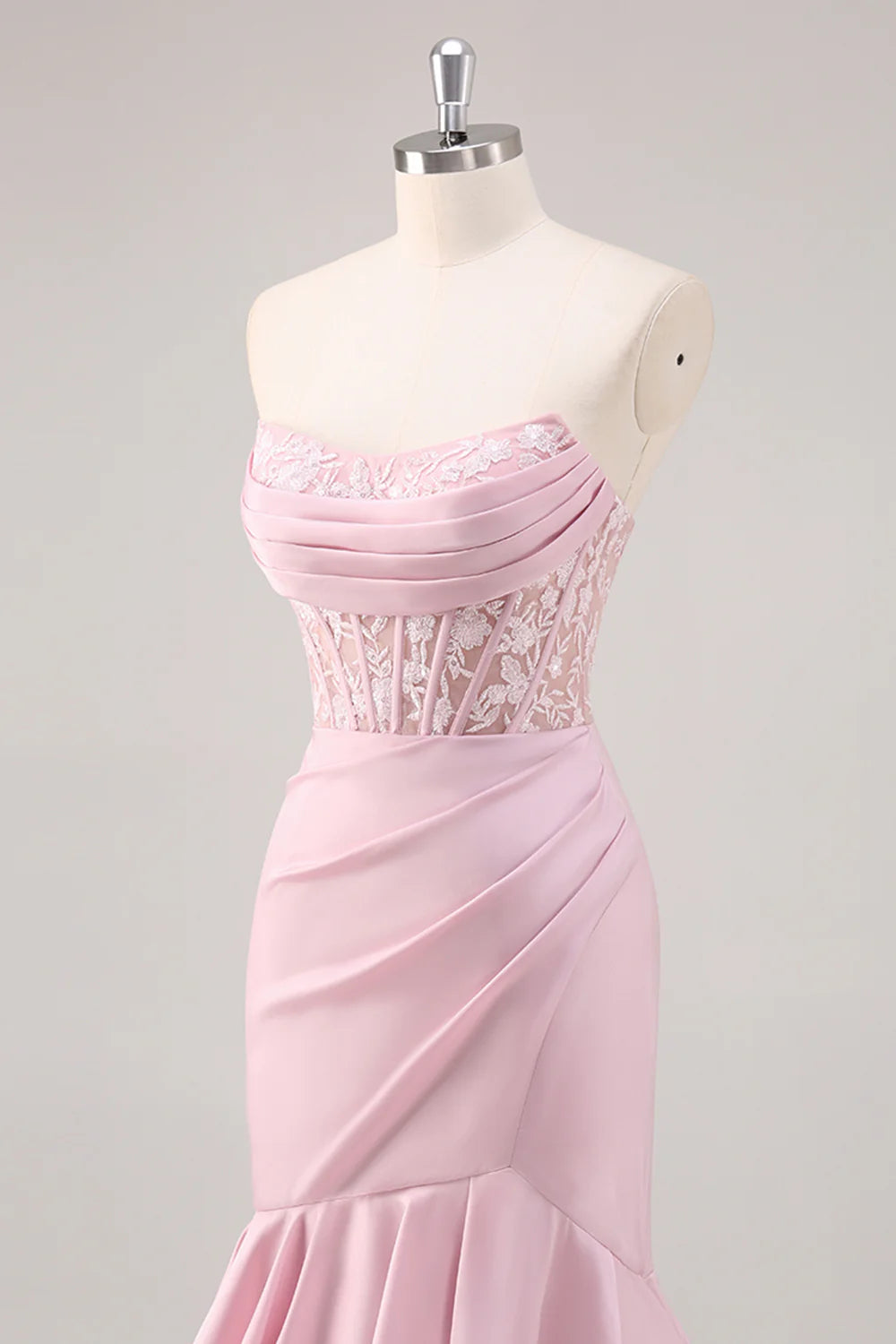 OKBBN Beautiful Mermaid Lace Layered Ruffle Evening Dress