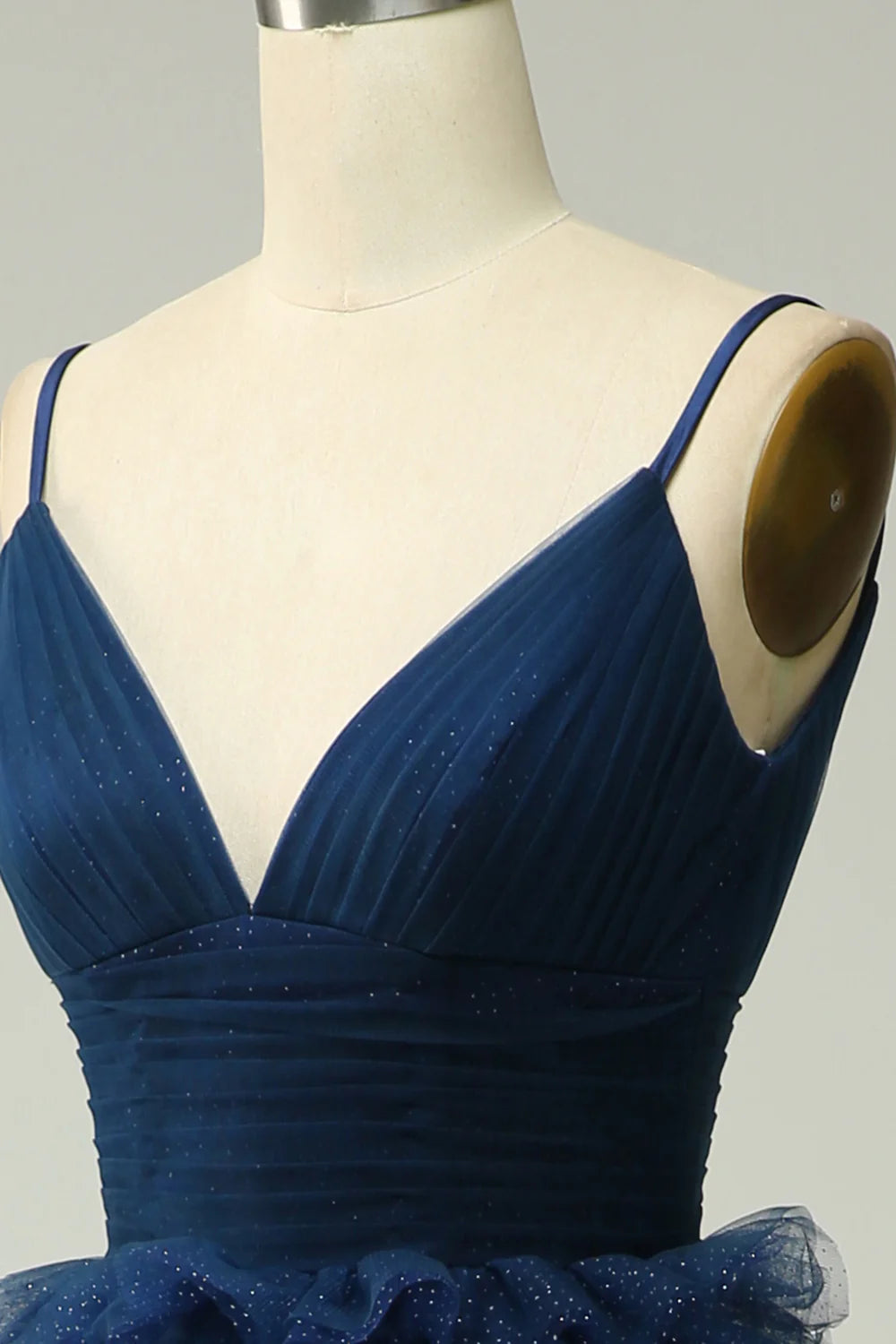 OKBBN Elegant Layered A-line Strap Evening Dress